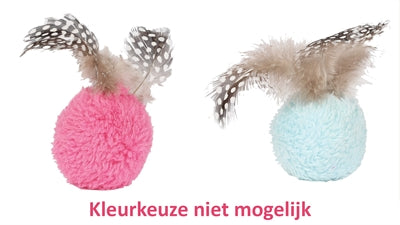 Happy Pet Dotties Bal Met Veren Assorti