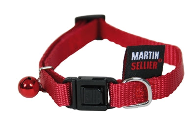 Martin Sellier Kattenhalsband Nylon Uni Rood 10 MMX20-30 CM