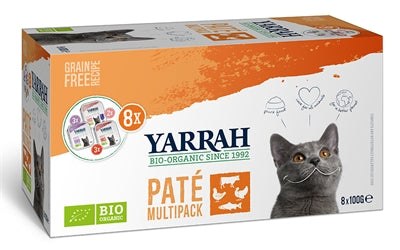 Yarrah Organic Kat Multipack Pate Zalm / Kalkoen / Rund
