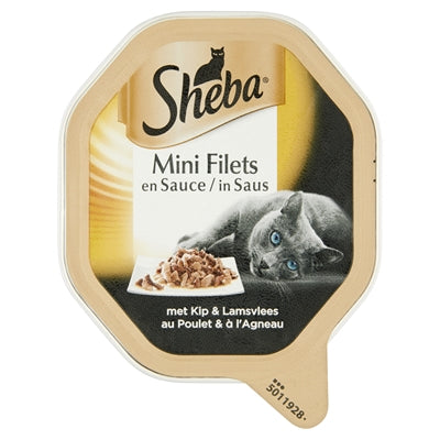 Sheba Alu Mini Filets Kip / Lam In Saus 85 GR (22 stuks)